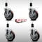 Service Caster 5'' SS Maroon Poly Swivel 1-3/8'' Expanding Stem Caster Set with Brake, 4PK SCC-SSEX20S514-PPUB-MRN-TLB-138-4 - alternate 2